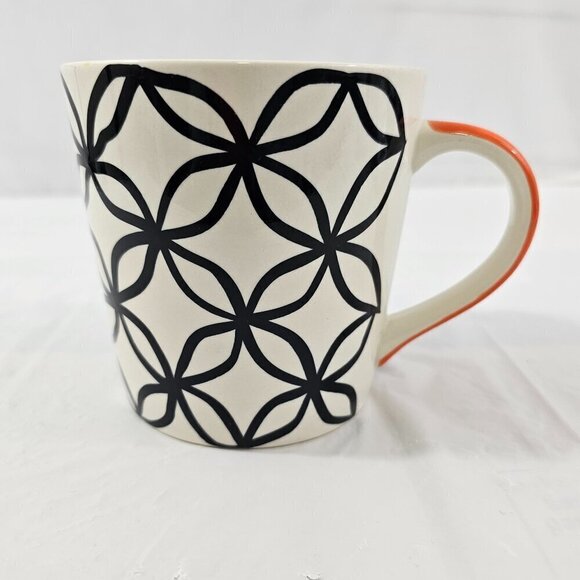 Pier 1 Imports Hand Painted Geometric Pattern 14 Oz Stoneware Mug Cup - Picture 10 of 13